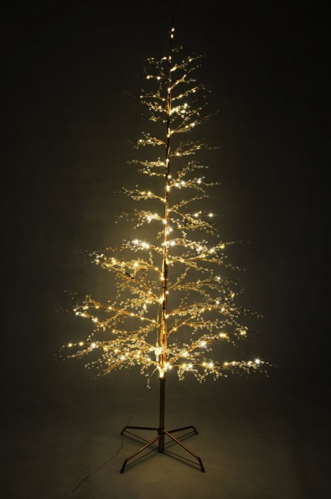ACRYLIC BEADS XMAS TREE W/230 LED LIGHTS & IRON STAND, 180 CM. photo #1